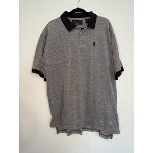 Browning Polo Quilted Accent Short Sleeve Shooting‎ Collared Gray Mens Size L